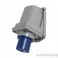 Scame 2P+E IP44/54 16A 240V Angled Appliance Inlet Blue