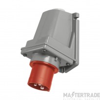 Scame 3P+E IP44/54 16A 415V Angled Appliance Inlet Red