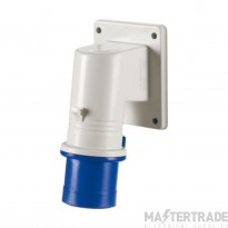Scame 2P+E 16A 240V IP44 Angled Appliance Inlet Blue
