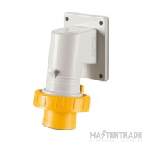 Scame 3P+E 16A 110V IP67 Angled Appliance Inlet Yellow