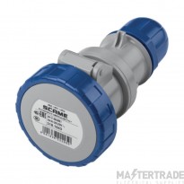 Scame 2P+E 16A 240V IP67 Industrial Connector Blue c/w Gland