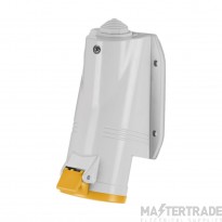 Scame 2P+E 16A 110V IP44 Angled Wall Mounted Socket Yellow