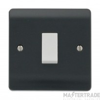 Click Mode Part M Plate Switch 1 Gang 2 Way 10A Anthracite Grey