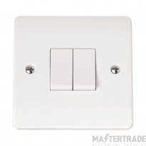 Click Mode Plate Switch 2 Gang Way 10A White