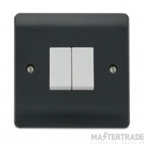 Click Mode Part M Plate Switch 2 Gang Way 10A Anthracite Grey
