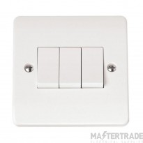 Click Mode Plate Switch 3 Gang 2 Way 10A White