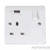Click Mode CMA771U 13A 1 Gang Switched Socket Outlet With Single 2.1A USB Outlet