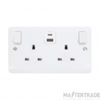 Click Mode CMA786 13A 2 Gang Switched Socket Outlet With Type A & C USB (4.2A) Outlets