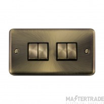 Click Deco Plus DPAB414BK 10AX 4 Gang 2 Way Plate Switch Antique Brass