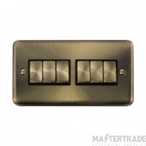 Click Deco Plus DPAB416BK 10AX 6 Gang 2 Way Plate Switch Antique Brass