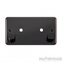 Click Deco Plus DPBN186 2 Gang Unfurnished Dimmer Plate & Knobs (1630W Max) - 2 Apertures Black Nickel