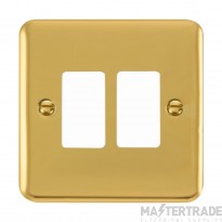Click Deco Plus DPBR20402 2 Gang GridPro Frontplate Polished Brass