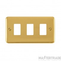 Click Deco Plus DPBR20403 3 Gang GridPro Frontplate Polished Brass