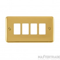 Click Deco Plus DPBR20404 4 Gang GridPro Frontplate Polished Brass