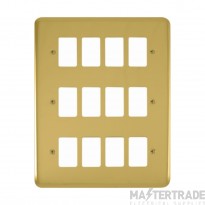 Click Deco Plus DPBR20512 12 Gang GridPro Frontplate Polished Brass