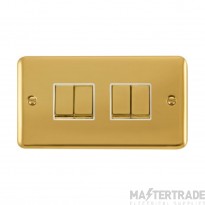 Click Deco Plus DPBR414WH 10AX 4 Gang 2 Way Plate Switch Polished Brass