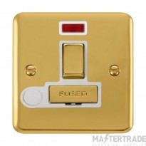 Click Deco Plus DPBR552WH 13A DP Switched FCU With Neon & Optional Flex Outlet Polished Brass