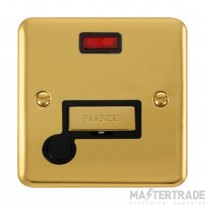 Click Deco Plus DPBR553BK 13A FCU With Neon & Optional Flex Outlet Polished Brass