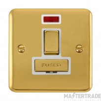 Click Deco Plus DPBR752WH 13A DP Switched FCU With Neon Polished Brass
