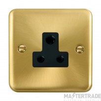 Click Deco Plus DPSB038BK 5A Round Pin Socket Outlet Satin Brass