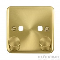 Click Deco Plus DPSB152PL 1 Gang Unfurnished Dimmer Plate & Knobs (800W Max) - 2 Apertures Satin Brass