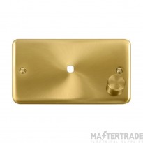 Click Deco Plus DPSB185 1 Gang Unfurnished Dimmer Plate & Knob (1000W Max) - 1 Aperture Satin Brass