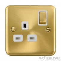Click Deco Plus DPSB535WH 13A 1 Gang DP Switched Socket Outlet Satin Brass