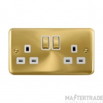 Click Deco Plus DPSB536WH 13A 2 Gang DP Switched Socket Outlet Satin Brass