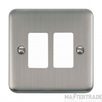 Click Deco Plus DPSS20402 2 Gang GridPro Frontplate Stainless Steel