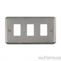 Click Deco Plus DPSS20403 3 Gang GridPro Frontplate Stainless Steel