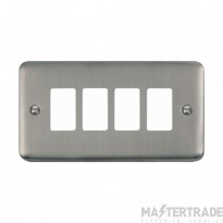 Click Deco Plus DPSS20404 4 Gang GridPro Frontplate Stainless Steel