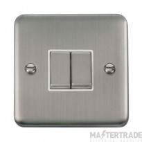 Click Deco Plus DPSS412WH 10AX 2 Gang 2 Way Plate Switch Stainless Steel