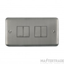 Click Deco Plus DPSS414GY 10AX 4 Gang 2 Way Plate Switch Stainless Steel