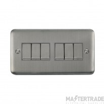 Click Deco Plus DPSS416GY 10AX 6 Gang 2 Way Plate Switch Stainless Steel