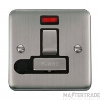 Click Deco Plus DPSS552BK 13A DP Switched FCU With Neon & Optional Flex Outlet Stainless Steel