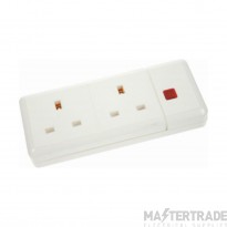 Click ES002 13A 2 Gang Trailing Socket Outlet With Neon