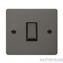 Click Define Plate Switch 1 Gang Intermediate Black Insert 10A Nickel
