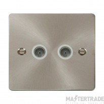 Click Define Socket CoAxial Twin White Insert Brushed Stainless