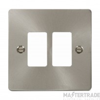 Click Define FPBS20402 2 Gang GridPro Frontplate Brushed Stainless