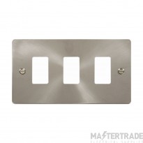 Click Define FPBS20403 3 Gang GridPro Frontplate Brushed Stainless