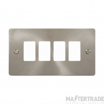 Click Define FPBS20404 4 Gang GridPro Frontplate Brushed Stainless
