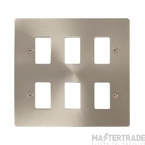 Click Define FPBS20506 6 Gang GridPro Frontplate Brushed Stainless