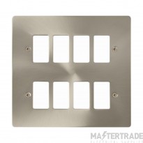 Click Define FPBS20508 8 Gang GridPro Frontplate Brushed Stainless