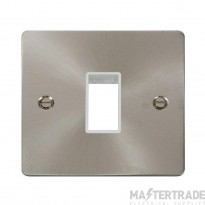 Click Define FPBS401WH 1 Gang MiniGrid Unfurnished Plate - 1 Aperture Brushed Stainless