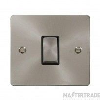 Click Define FPBS411BK 10AX 1 Gang 2 Way Plate Switch Brushed Stainless