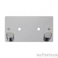 Click Define FPCH186 2 Gang Unfurnished Dimmer Plate & Knobs (1630W Max) - 2 Apertures Chrome