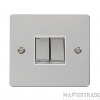 Click Define FPCH412WH 10AX 2 Gang 2 Way Plate Switch Chrome
