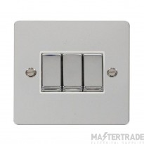 Click Define FPCH413WH 10AX 3 Gang 2 Way Plate Switch Chrome