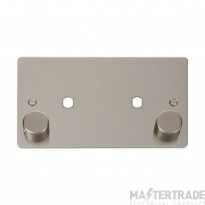 Click Define FPPN186 2 Gang Unfurnished Dimmer Plate & Knobs (1630W Max) - 2 Apertures Pearl Nickel