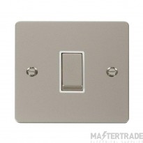 Click Define Plate Switch 1 Gang 2 Way White Insert 10A Pearl Nickel